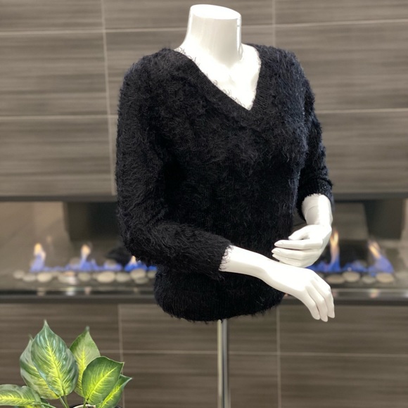 RW & Co Black Eyelash Sweater - Picture 1 of 6